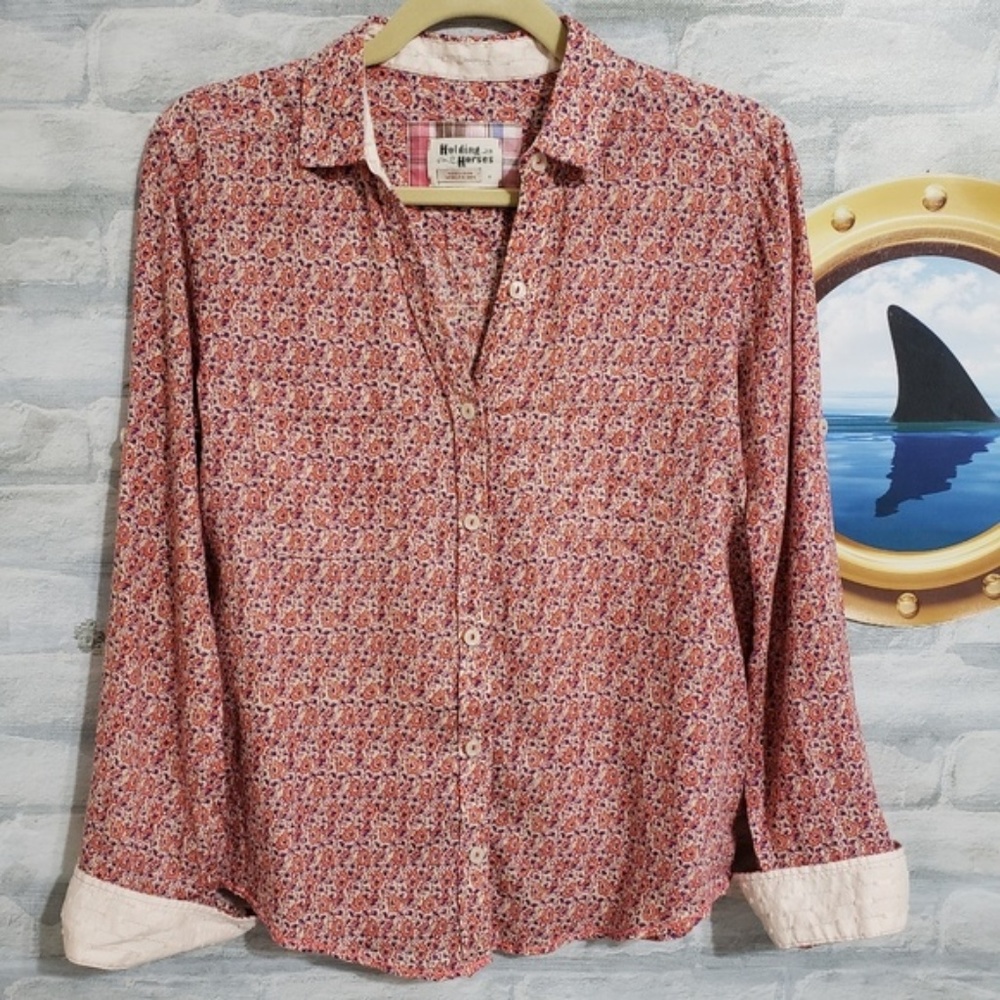 Anthropologie Holding Horses Button-Up Top, Size 4